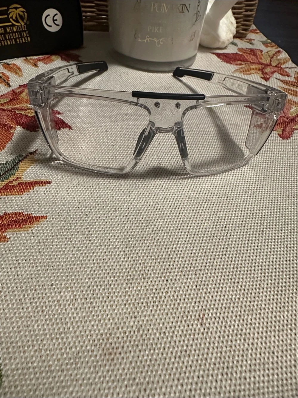 Clear Safety Eyewear with Black Nose Pad and Temple Accents